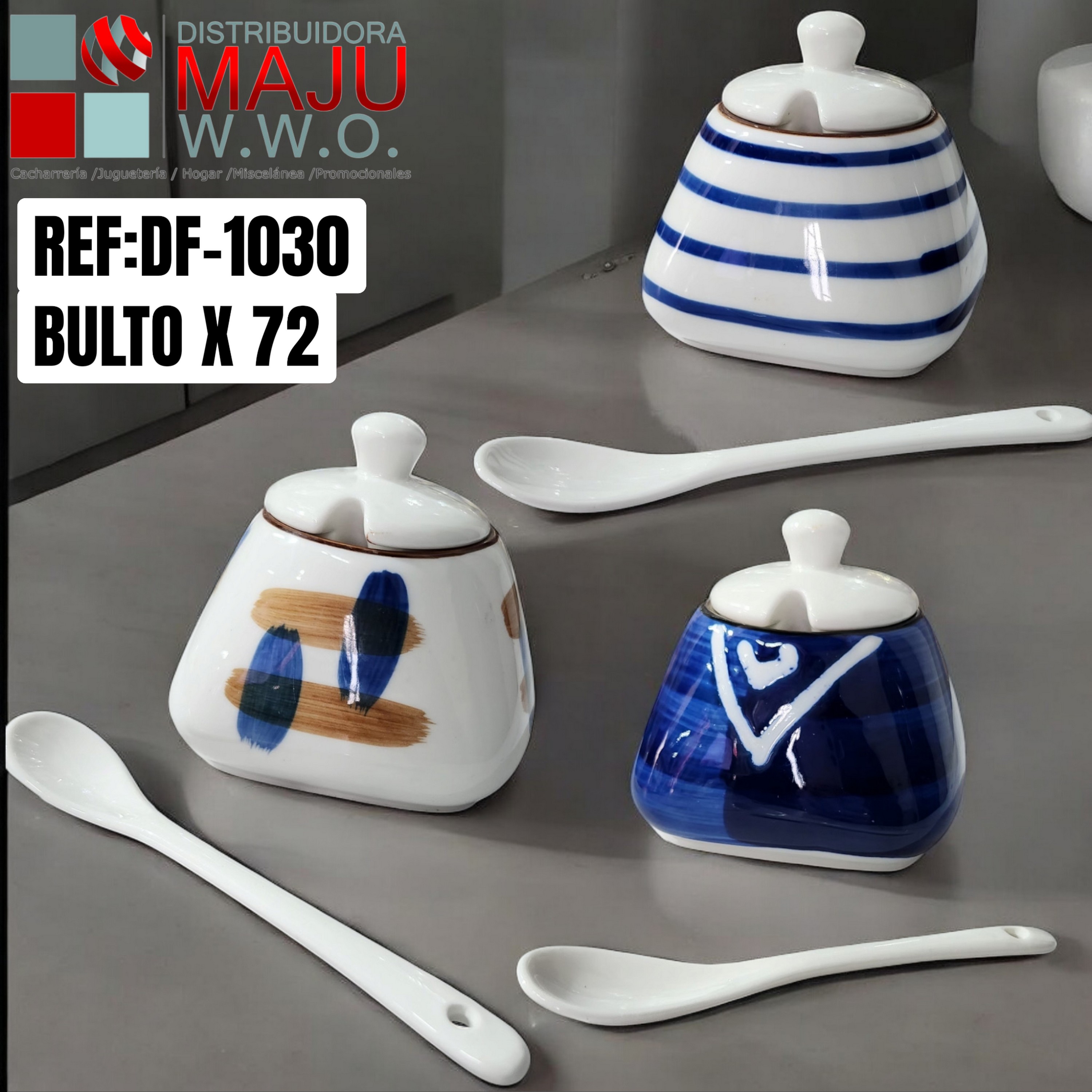 Condimentero Triangular En Ceramica Con Cu