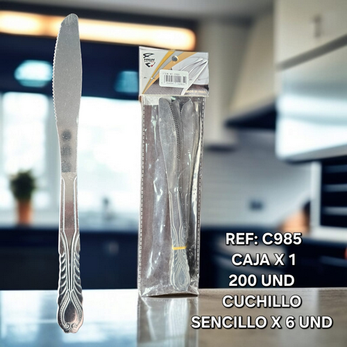 Juego Cuchillo X6 Acero Economica