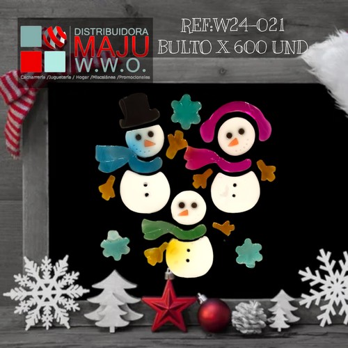 Sticker Navidad Familia Snowman 25Cm