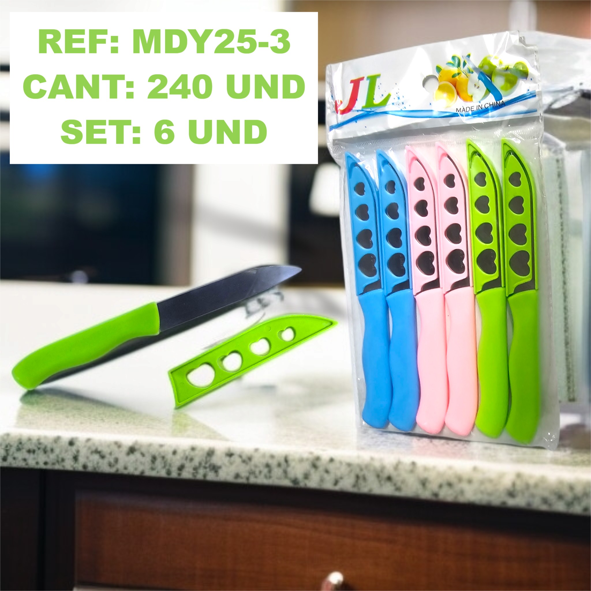 Mdy25-3 Set De Cuchillos Con Funda X6 Und