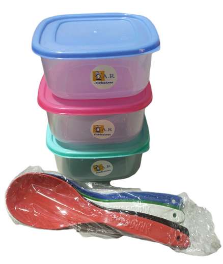 N2022-18 Combo Con 3 Tappers Y 5 Cucharas Arrocera