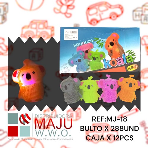 Squeeze Koala De Varios Colores Con Luz Caj