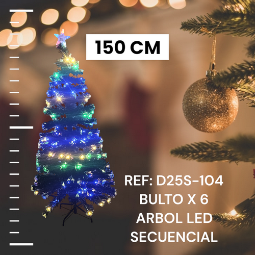Arbol De Navidad Fibra Optica 150Cm Luces
