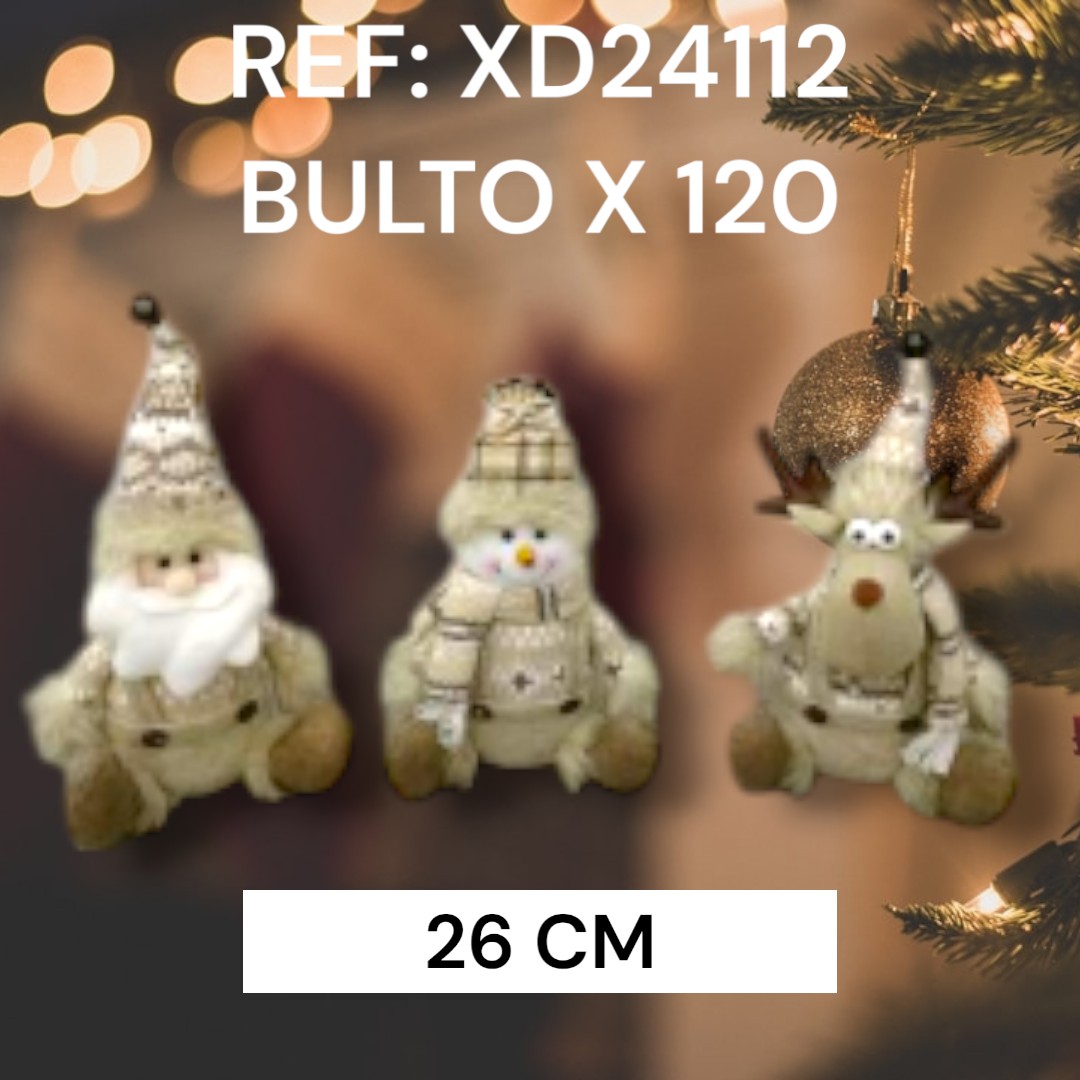 Muñeco De Navidad Santa, Snowman Y Reno Pa