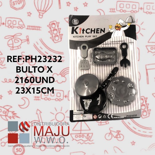 Mini Juego De Cocina En Blister X6Pcs 23X1