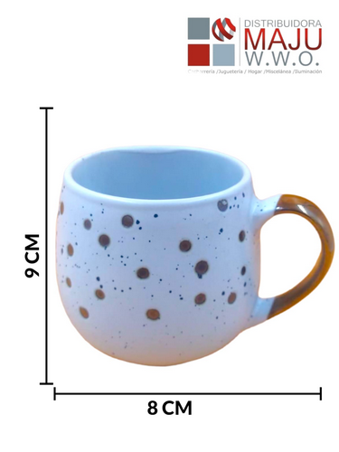 Taza Ceramica Jaspe Dorado Con Asa Oro De 8