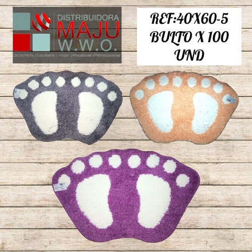 Tapete Pies Peludo Colores Varios 40 X 60