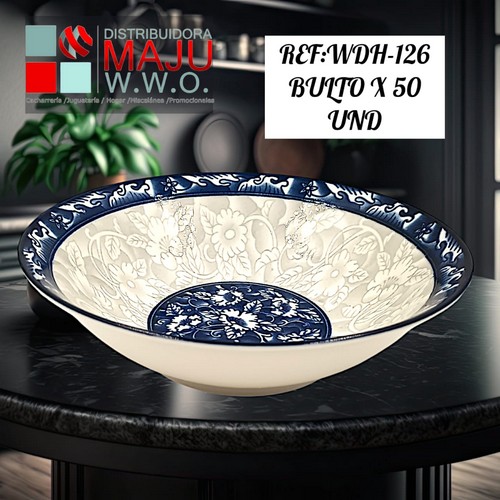 Plato Ceramico Redondo Para Sopa Con Estam