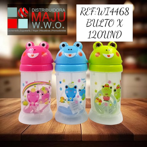Vaso Pitillo Estampados Colores Rana De 500