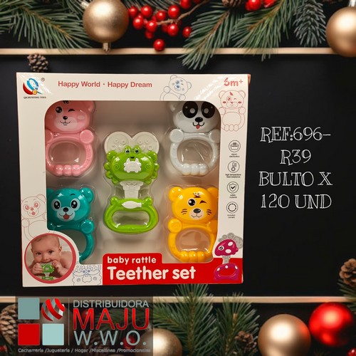 Juego De Sonajeros Para Bebe En Caja X5Pcs
