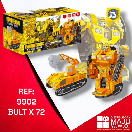 Juguete Transformer Excavadora Con Luces Y So