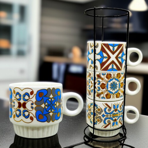 Juego De Pocillos 250 Ml Diseño Flores T