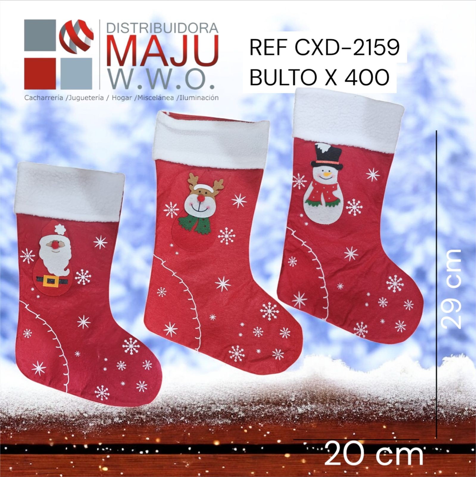 Decoracion Navideña Calcetin Santa, Snowm