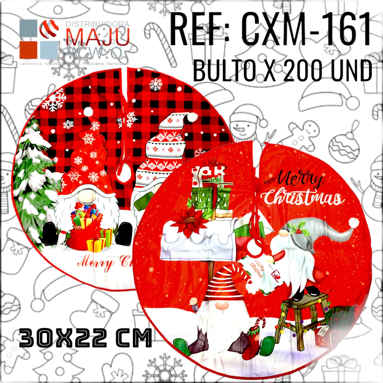 Cxm-161 Pie Navideño Motivos Varios 30X22Cm
