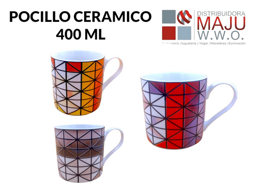 Pocillo Ceramico De 400Ml Y 380G Diseños Mall