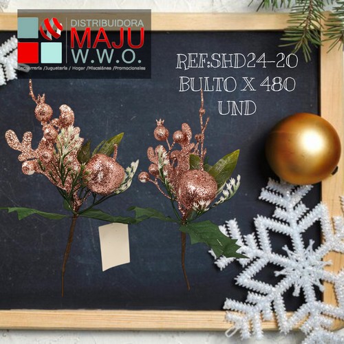 Pin Navideño Escarchado Con Manzana 22Cm