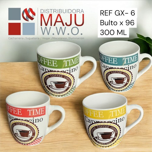 Pocillo Diseño Varios Colores Coffe-300Ml