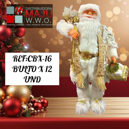 Papa Noel Gigante Regalos Dorados De 65X30C