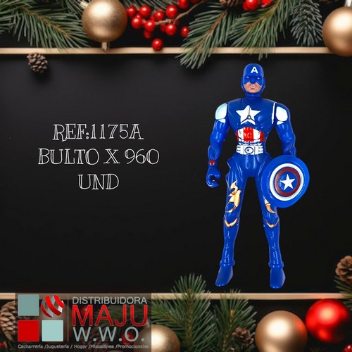 Super Heroe Capitan Con Escudo En Bolsa Peq
