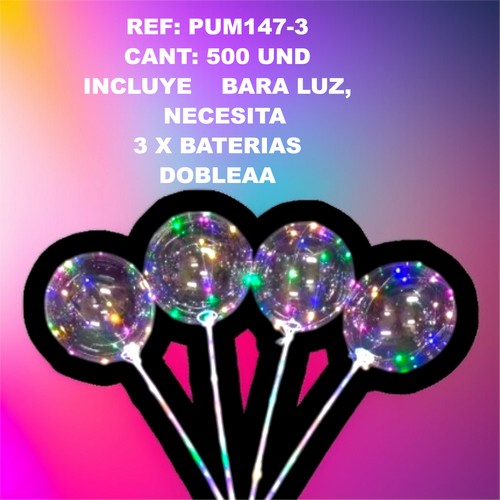 Pum147-3 Globo Con Luz Redondo Sencillo