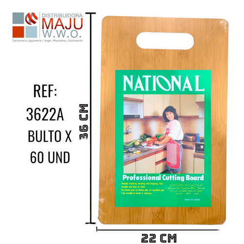 Tabla De Picado Imitacion Madera Gruesa 36X2