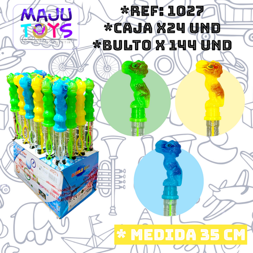 Burbujero Gigante Dinosaurios 35X22Cm Caja X2