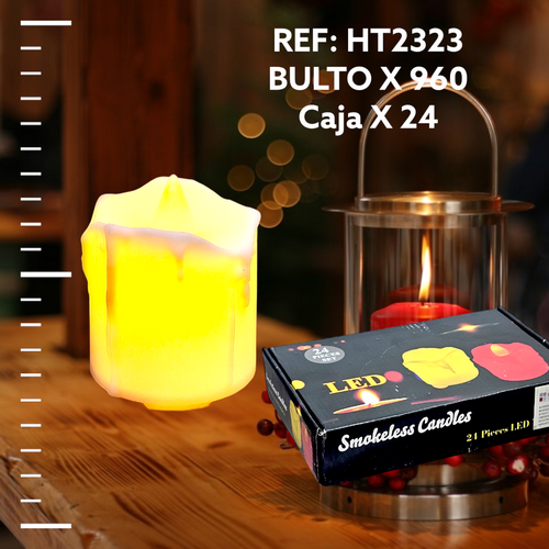 Velas Led Blancas Con Diseño Derretido Pcs