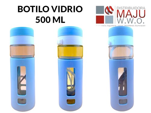 Botilo En Vidrio Grande Con Protector De Past
