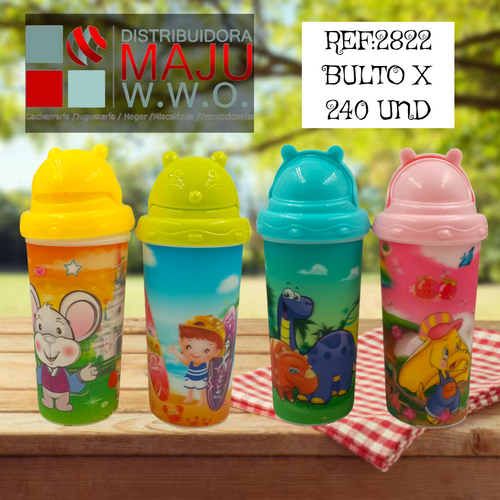Vaso Pitillo Para Niño 300Ml Holografico {Do8
