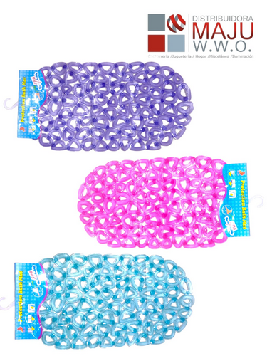 T-01 Tapete De Baño Transparente Colores Neon Con