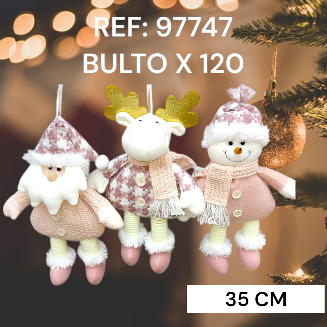 Muñeco De Navidad Santa Y Snowman Reno Con P