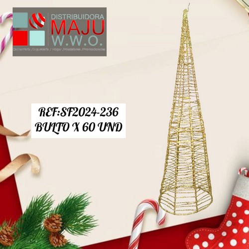 Arbol Minimalista Dorado Conico 45X13Cm