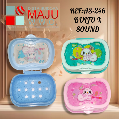 Jabonera Traslucida Infantil X2