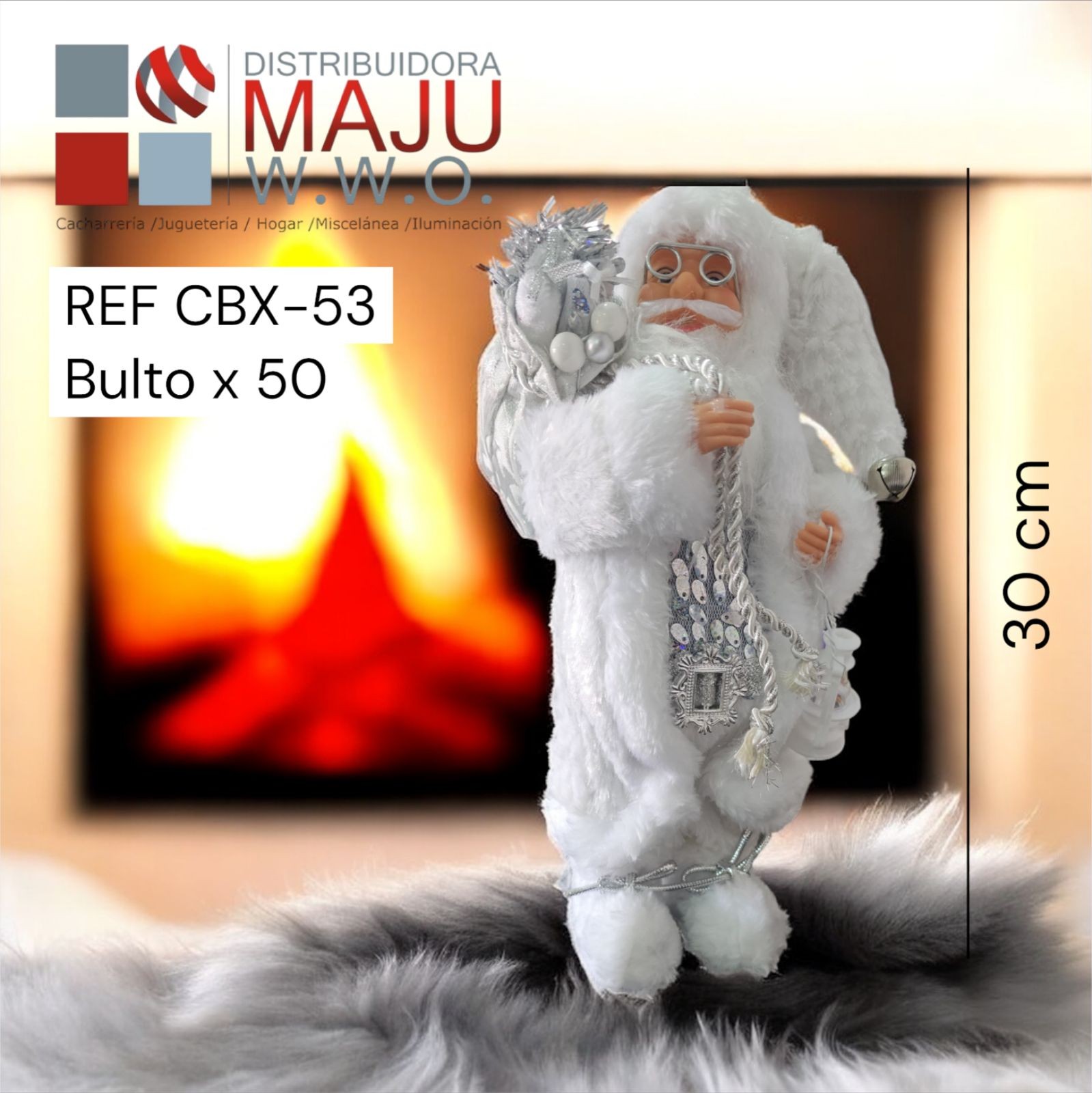 Muñeco De Navidad Santa En Blanco Con Bolsa