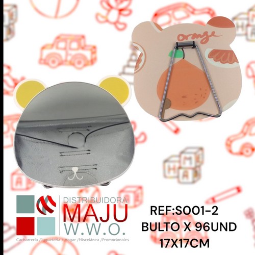 Espejo En Forma De Oso 17X17Cm {Do868}