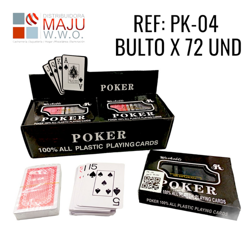 Juego De Poker Plastico Fino X6Pcs{Do855}