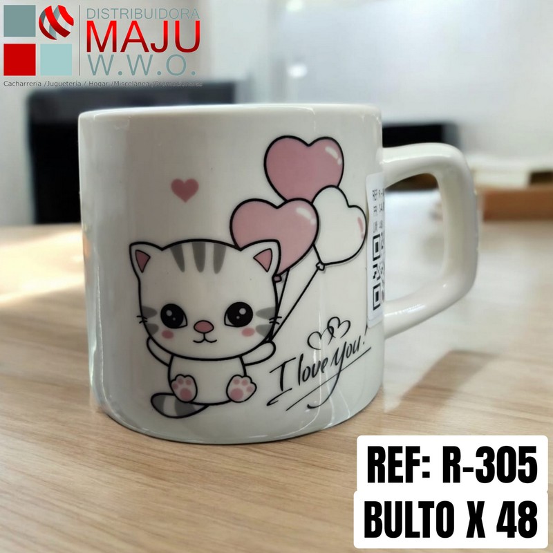 Pocillo Mug Diseño Gatos Corazones-330Ml