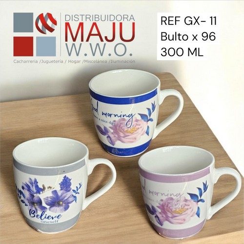 Pocillo Diseño Flores-Mensajes Varios-300Ml