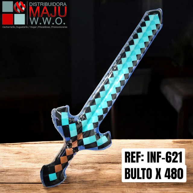 Inflable En Forma De Espada Minecraft Gran