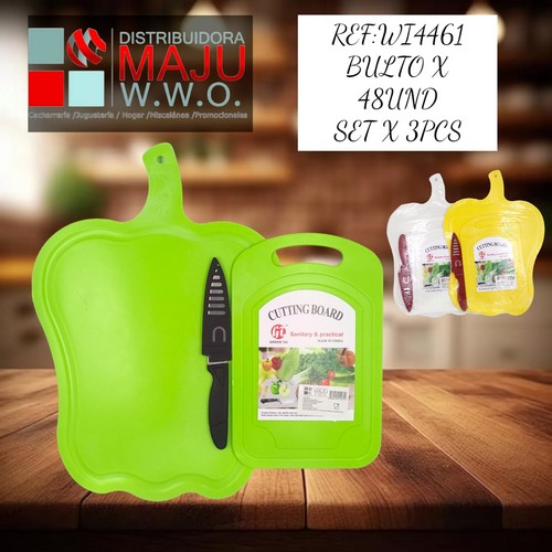Kit De Picado Pimenton X3Pcs Tablas Con Cuc