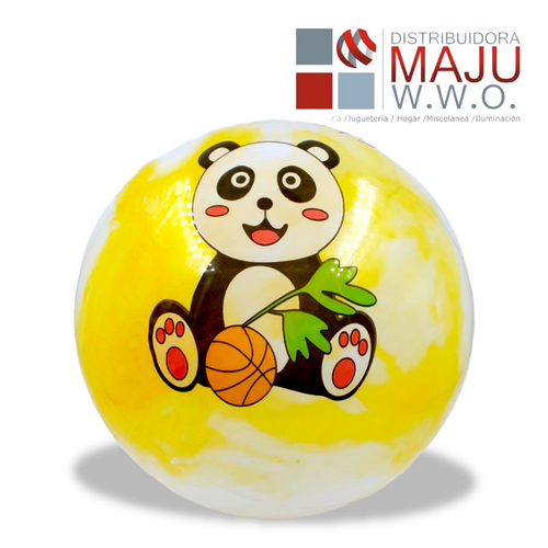 Pelota De Caucho Con Estampados Colores En