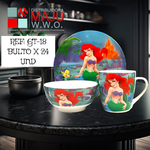 Gt-18 Vajilla Personaje Plato Pocillo Y Taza {Do85
