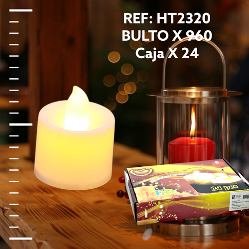 Velas Led Blancas Con Diseño Cilindro Pcs 2