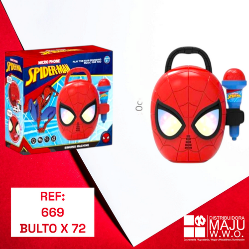 Microfono Infantil Spiderman Con Luces Conexio