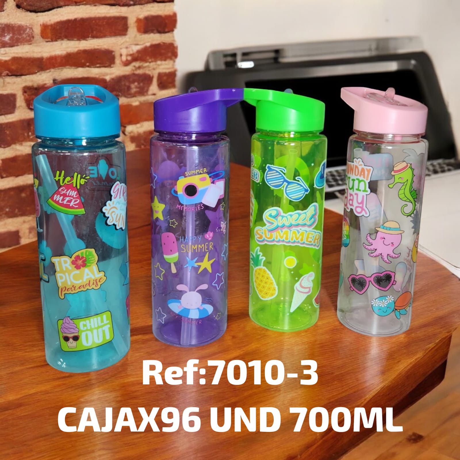 Botilo 700 Ml Redondo Decoracion Vacaciones