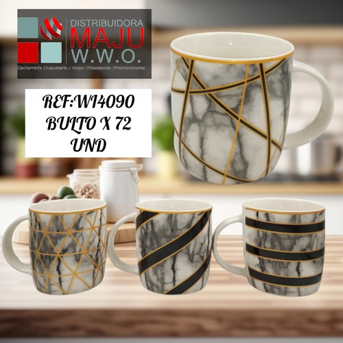 Pocillo Ancho Diseños Marmol Figuras Geomet