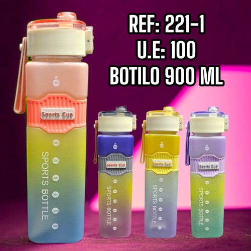 Botilo Anodizado Mate Cuadrado De 900Ml
