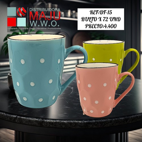 Pocillo Colores Pastes Con Rombos Y Puntos D