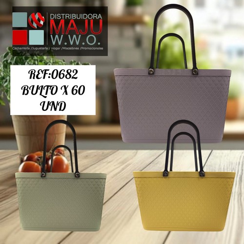 Canasta Plastica Colores Surtidos 37 X 28 X 1