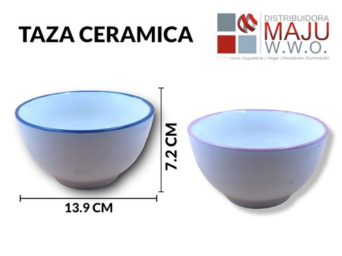 Tazon Con Lineas De Colores De 13.9X7.2Cm,C